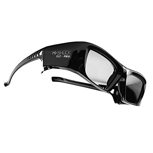 Hi-Shock DLP Pro 7G Black Diamond | DLP Link 3D Brille kompatibel für DLP 3D Beamer von Acer, BenQ, Viewsonic, Optoma, LG [Shutterbrille | 96-200 Hz - wiederaufladbar | DLP Link]