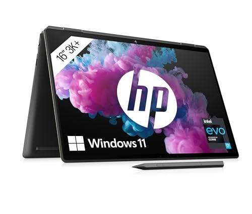 HP Spectre x360 2-in-1 Laptop,16" 3K Touchdisplay, Intel Core i7-13700H, Intel EVO, 16GB DDR4 RAM, 1TB SSD, Intel Iris Xe, Windows 11, QWERTZ, schwarz inkl. HP MPP 2.0 Tilt Pen