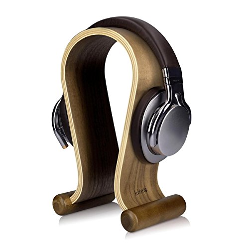 kalibri Kopfhörerhalter Kopfhörerständer Universal aus Holz - Kopfhörer Halter Gaming Headset Halterung - On Ear Headphone Stand - in Walnussholz