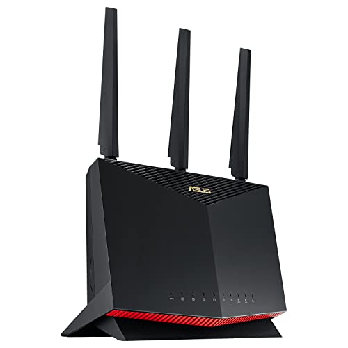 ASUS RT-AX86U Pro AX5700 AiMesh Dual Band WiFi 6 Gaming kombinierbarer Router (Tethering als 4G und 5G Router-Ersatz, PS5-kompatibel, Mobile Game Mode, AiProtection Pro, 2.5G Port, Gaming Port)