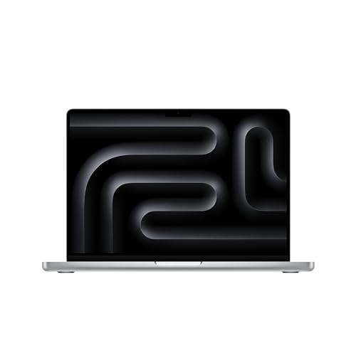Apple 2023 MacBook Pro Laptop M3 Pro Chip mit 11‑Core CPU, 14‑Core GPU: 14,2" Liquid Retina XDR Display, 18 GB gemeinsamer Arbeitsspeicher, 512 GB SSD Speicher. Funktioniert mit iPhone, Silber