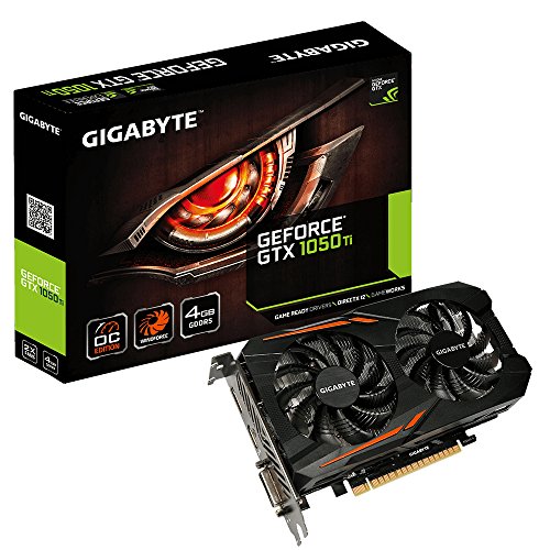 Gigabyte GeForce GTX 1050 Ti OC Grafikkarte (4 GB, GDDR5, 128 Bit, 16 x PCI-EXP) schwarz