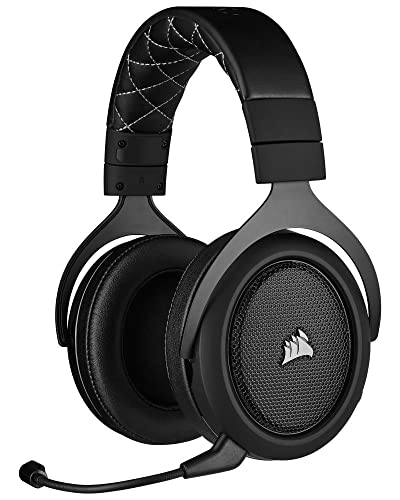 Corsair HS70 Pro kabelloses Gaming-Headset – 7.1 Surround-Sound-Kopfhörer für PC, MacOS, PS5, PS4 – Discord Zertifiziert – 50-mm-Treiber – Carbon, Schwarz