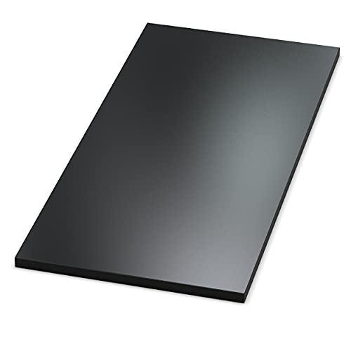AUPROTEC Tischplatte 19mm schwarz 2000 x 700 mm Holzplatte melaminharzbeschichtet Spanplatte mit Umleimer ABS Kante Auswahl: 200 x 70 cm