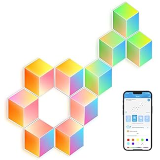 Govee Glide Hexa Pro 3D LED Light Panels, WiFi RGBIC Dreidimensional Innen funktioniert mit Alexa und Google Assistant, DIY, Musik Sync, App-Steuerung, für Gaming, 10*