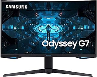 Samsung G7 (C32G73TQSU) 80,01 cm (32 Zoll) QLED Curved Odyssey Gaming Monitor(2.560 x 1.440 Pixel,WQHD, 240 Hz,1ms,1000R, Dual Monitor geeignet, PC,AMD FreeSync, G-Sync Kompatibel) schwarz*