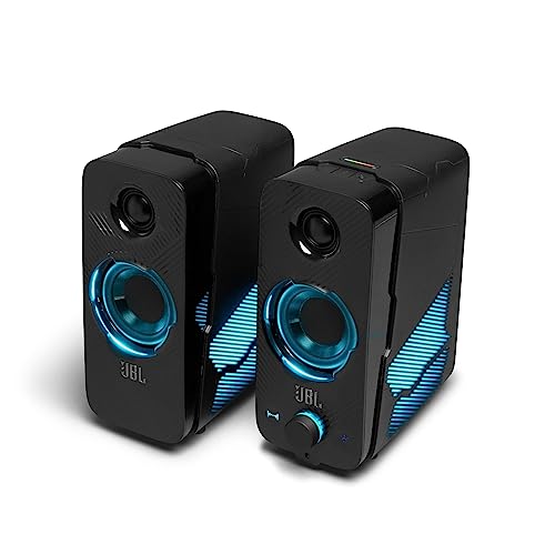 JBL Quantum Duo Speaker – Lautsprecher mit Gaming-Surround-Sound, Dolby Digital & Lichteffekten – Kompatibel mit PC & Konsole