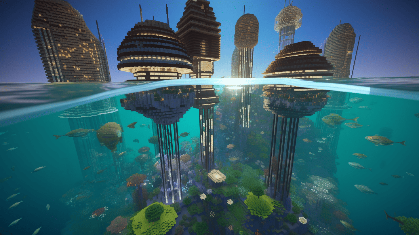Unterwasserstadt mit Kuppel